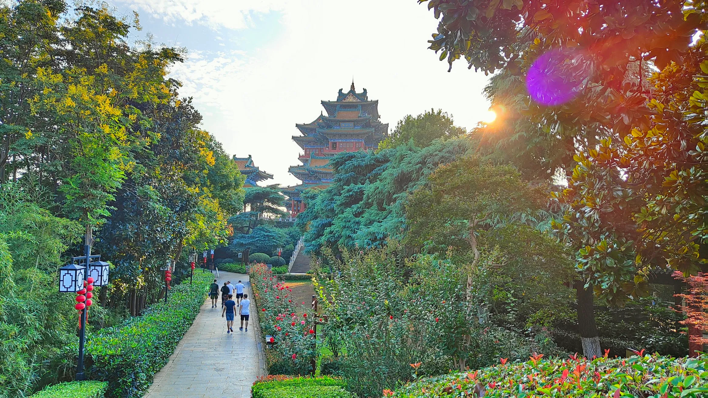 Templo de Nanjing al atardecer